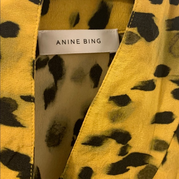Anine Bing Silk Yellow and Black Cheetah Animal Print Shirt. Size S/P. EUC - Picture 3 of 5